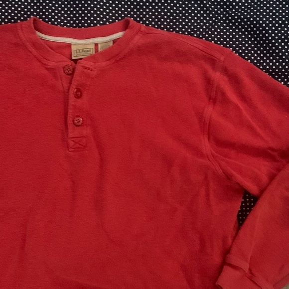 L.L.BEAN Heavy Cotton Henley - Picture 1 of 6